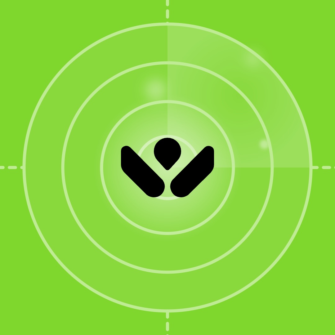 Webroot mark on a green radar target