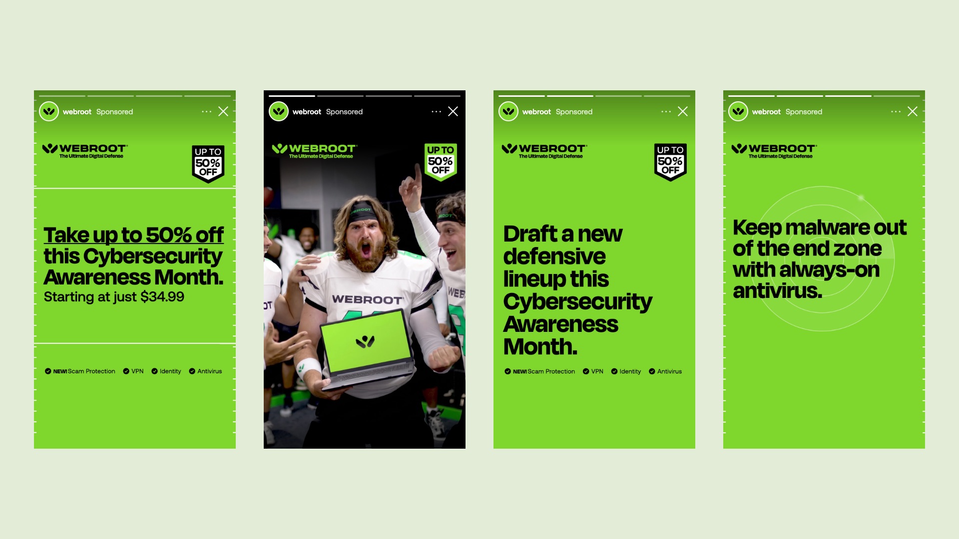 Four Webroot Cybersecurity Awareness Month social stories
